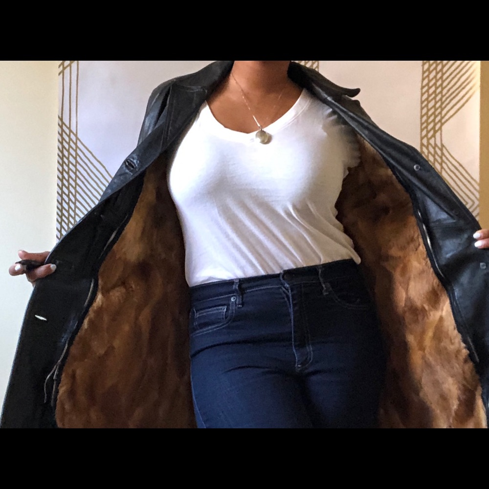 Genuine Fur-lined Leather Coat! - Vintage
